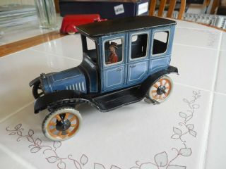 Bing Ford Model T Sedan Wind Up - Near 1920s German Tin Rare Blue
