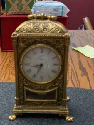 Schmid Antique Shelf Clock 8 Day Brass Guilt
