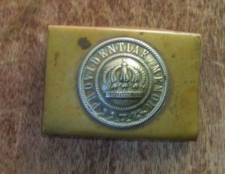 World War One German Saxony Brass Belt Buckle " Providentiae Memor " Saxon