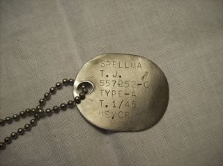 WW II U.  S.  Marine Corps Reserve ID Dog Tag 4