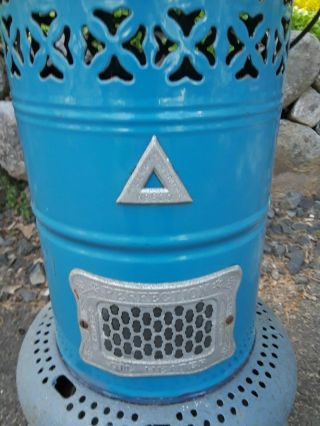 Old Vtg Antique Perfection Oil Heater No 630 Blue Teal Metal