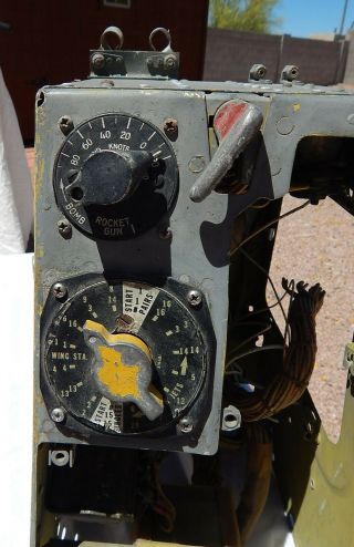 USAF F - 86 Sabre Jet Fighter Pilot ' s Weapons Center Instrument Panel Console 2