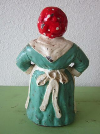 ANTIQUE HUBLEY 486 CAST IRON BLACK AUNT JEMIMA MAMMY STATUE DOORSTOP 3