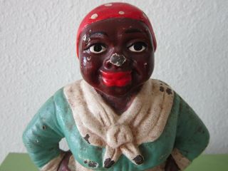 ANTIQUE HUBLEY 486 CAST IRON BLACK AUNT JEMIMA MAMMY STATUE DOORSTOP 5