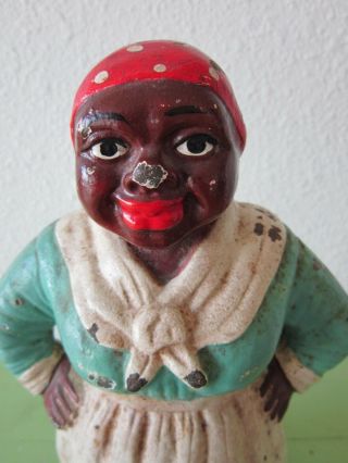 ANTIQUE HUBLEY 486 CAST IRON BLACK AUNT JEMIMA MAMMY STATUE DOORSTOP 9