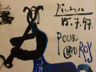 Pablo Picasso Vintage Rare 1947 Painting Hand Signed No Print Miro Era