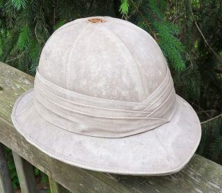 British - Canadian Wolseley Tropical Khaki Pith Cork Helmet Wwi - Ww2