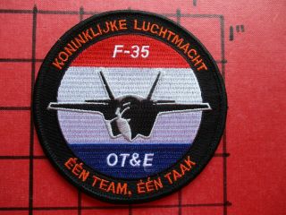 Air Force Squadron Patch Netherlands Klu 323 Tes Sq F - 35 Ot&e Test Eval