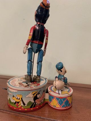 Rare Vintage 1946 Marx Walt Disney ' s Donald Duck Duet Tin Litho Wind Up Toy 7