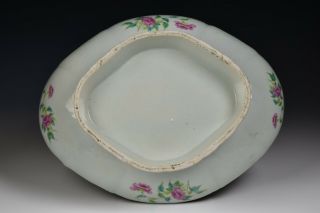 19th Century Chinese Export Famille Rose Porcelain Footed Serving Platter 3