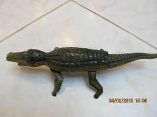Vintage Windup Tin Walking Alligator,  Made In Germany,  D.  R.  G.  M,  Pat.  Jan.  22,  1907