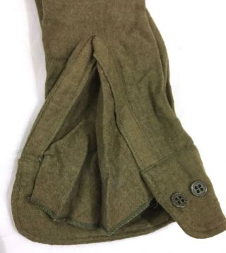 M1943 WW2 US ARMY Wool Shirt OD 1st ARMY Size 15X34 A18 3