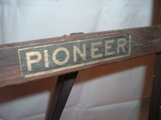 Antique 19th Century Oak Country Store rack / display PIONEER - Seed packets ? 2