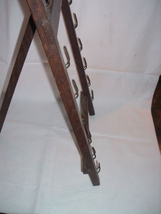 Antique 19th Century Oak Country Store rack / display PIONEER - Seed packets ? 5
