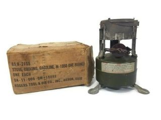 1952 Rogers M - 1950 U.  S.  Military Gasoline Single Burner Cook Stove Box