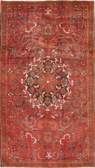 One - Of - Kind Vintage Geometric Heriz Persian Oriental Hand - Knotted 6x10 Area Rug