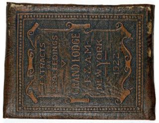 1922 Extracts Of Proceedings Grand Lodge F&am York Mason Mini - Book Rare