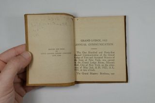 1922 Extracts of Proceedings GRAND LODGE F&AM York Mason Mini - Book RARE 5