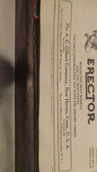 1926 Vintage A.  C.  Gilbert Erector Set 7 Wood Box 7