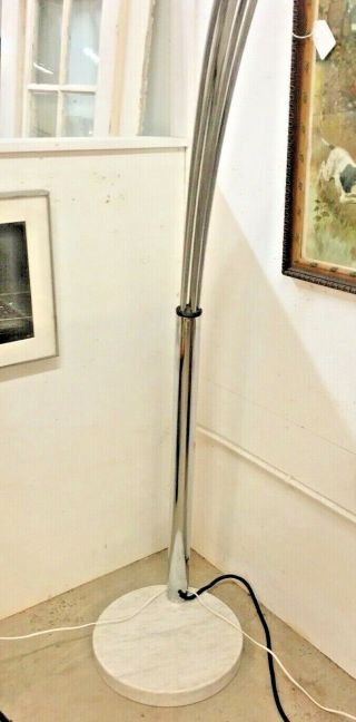 Mid Century Arc Floor Lamp Chrome 5 Lights Made in Italy 5