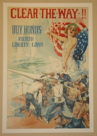 Liberty Loan Poster Linen First World War I Ww1 Wwi 1918 Howard Christy