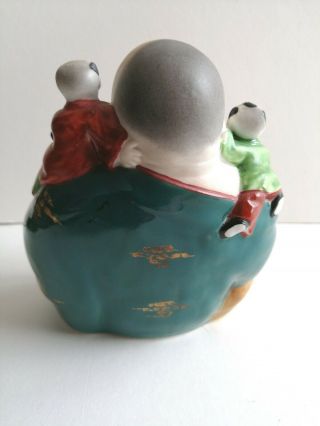 Antique Chinese Porcelain Happy Laughing Buddha Children Famille Rose Bisque 5