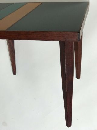 Mid - Century Modern Danish Peter Pepper Resin Top Walnut Wood Side Table 5