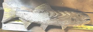 Primitive Antique Wood Fish Vintage