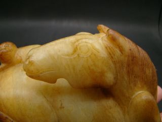 Chinese 1920 ' s carved big jade monkey on horse u4571 2