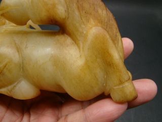 Chinese 1920 ' s carved big jade monkey on horse u4571 3