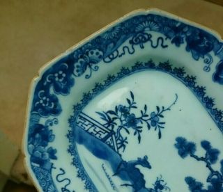 18TH C CHINESE EXPORT PORCELAIN BLUE AND WHITE PLATTER WITH DEER 10 3/4 inches 2