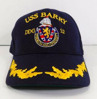 Uss Barry Ddg - 52 Official Usa Navy Hat Cap Blue Strength And Diversity Crest