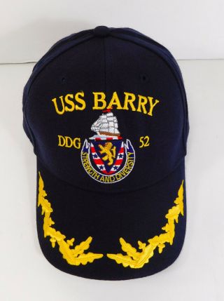 USS BARRY DDG - 52 Official USA Navy HAT Cap Blue STRENGTH AND DIVERSITY Crest 2