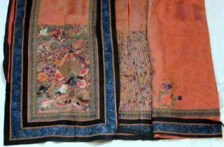 ESTATE ANTIQUE CHINESE QING WEDDING SKIRT FORBIDDEN STITCH PEACOCK 3 DAY NR 2