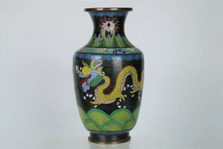 Fine Collectable Antique Chinese Cloisonne Dragon Vase 3