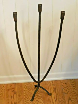 30 " Antique Hand Forged Wrought Iron Candle Holder Primitive Medieval Gothic