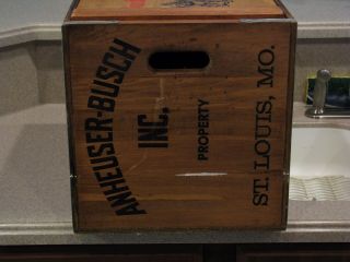 VINTAGE ANHEUSER - BUSCH WOODEN CASE BOX,  RARE,  18 X 14, 4