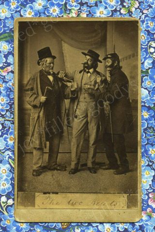 A Soldier And 2 Other Gentleman Having A Drink 1860s Civil War Time Cdv