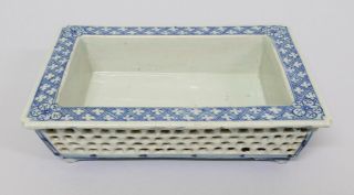 Antique 18thC Chinese Porcelain Rectangular Bowl Come Tray Qianlong Period 4