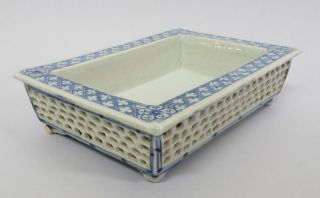 Antique 18thC Chinese Porcelain Rectangular Bowl Come Tray Qianlong Period 7