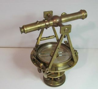 Queen & Co.  Brass Surveyors Transit Compass Philadelphia 19th Century