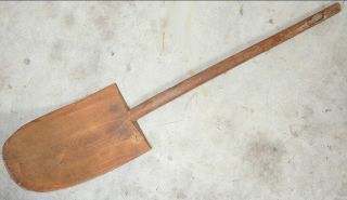 Large Antique Wooden Shovel W/ Patina Farm Country Decor
