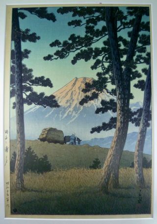 Hasui Shin Hanga Woodblock Print " Evening At Tagoanura "