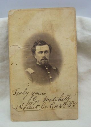 1860 ' s Civil War Union Army Lieutenant Colonel CDV Identified Photo by Henwood 3