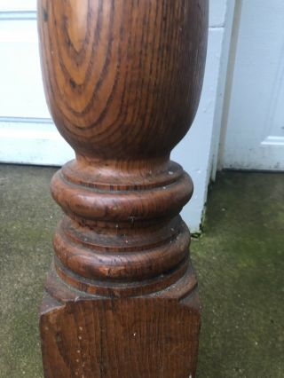 Antique Chestnut Turned Newel Post 1895 - 1915 Old Arts & Crafts VTG Wood Salvage, 6