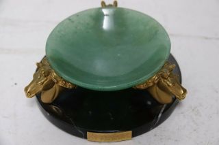 FINEST QUALITY JADE BOWL HORSES HEAD SUPPORTS - HONG KONG JOCKEY CLUB VERY RARE 2