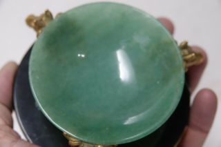 FINEST QUALITY JADE BOWL HORSES HEAD SUPPORTS - HONG KONG JOCKEY CLUB VERY RARE 3