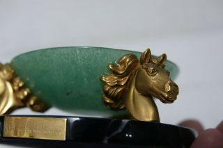 FINEST QUALITY JADE BOWL HORSES HEAD SUPPORTS - HONG KONG JOCKEY CLUB VERY RARE 6