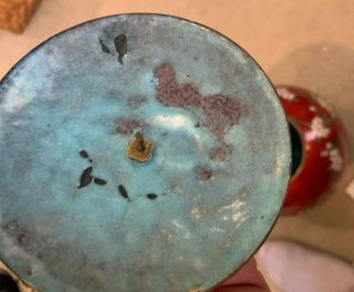 LARGE Antique Japanese Cloisonne Round Lidded Jar.  Meijii 11