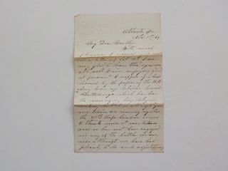 Civil War Letter 1864 Railroad Trains Foraging Wagons Atlanta Georgia Antique 1